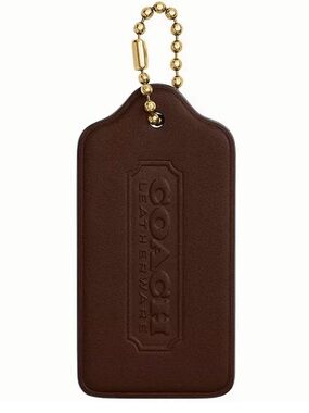 Coach XL hangtag NEW brown glove tanned leather